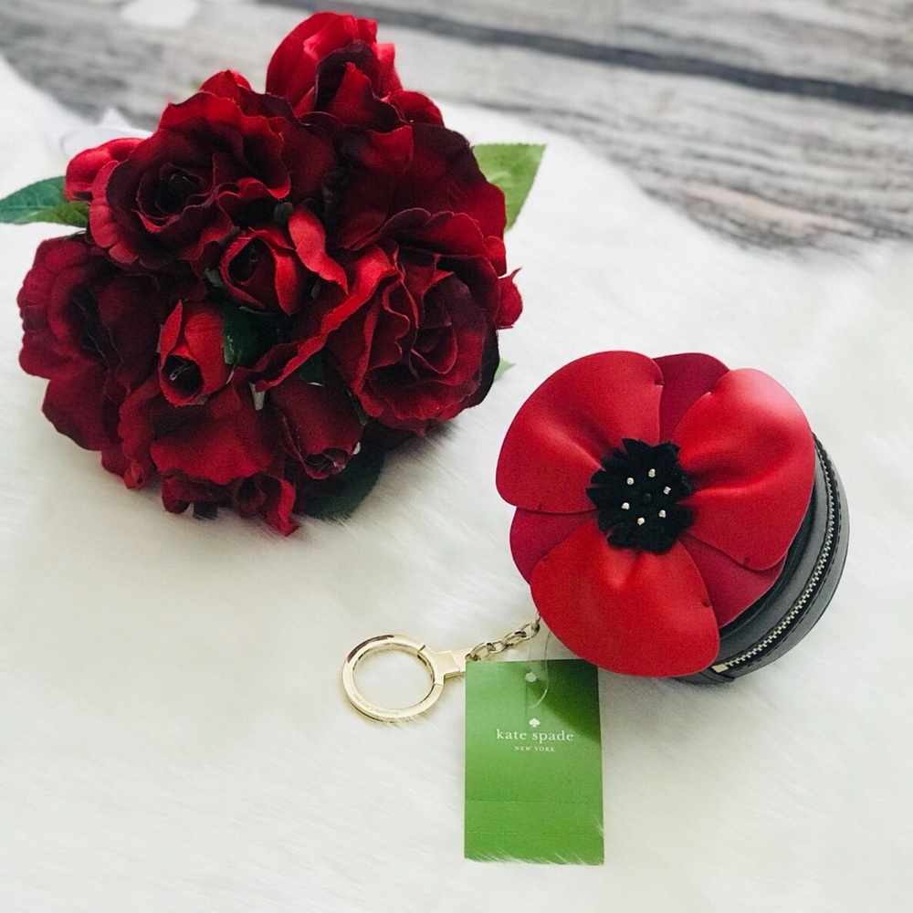 K♠️NY Ooh La La Poppy Coin Purse Key Fob - NWT!!